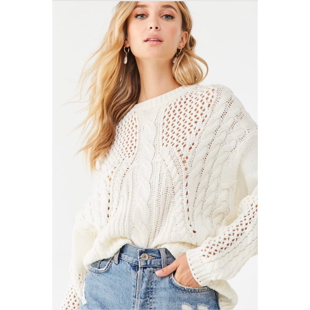 Open-Knit Ribbed Sweater